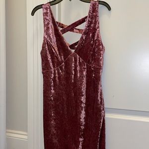 Pink velvet dress
